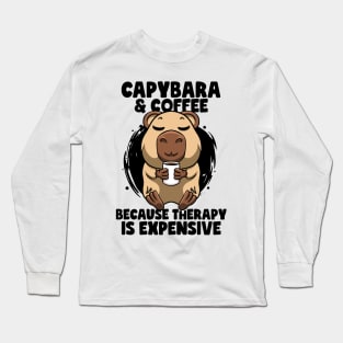 Capybara & Coffee Cute Capybara Zoology Zoo Animals Capybara Long Sleeve T-Shirt